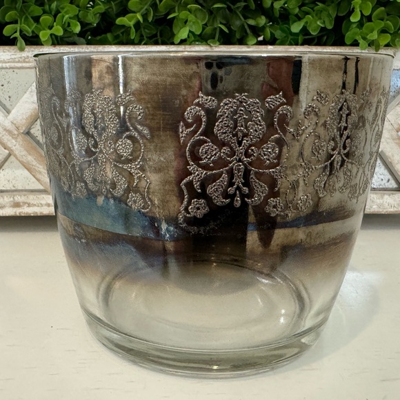 Dorothy Thorpe VINTAGE Silver Ombre Etched Glass Ice Bucket - EUC RARE - Picture 2 of 11